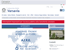 Tablet Screenshot of ambvarsavia.esteri.it